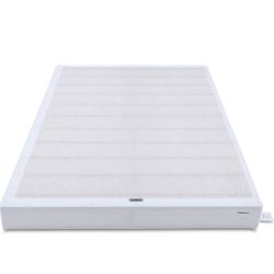 Twin Size Box Spring Bed Base, 5-Inch Height Mattress Foundation, Tool-Free Easy Assembly, Twin, 74"L x 38"W x 5"H, White