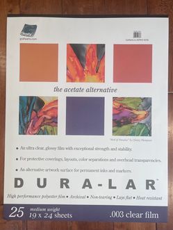 Dura-Lar Clear 0.003” Film 25 Sheet Pad 19x24”
