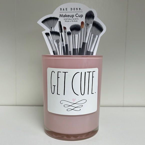 Rae Dunn Makeup Brush Holder - Pink