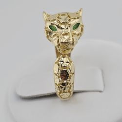 14k gold designer panther ring