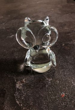 Vintage glass owl four inches tall