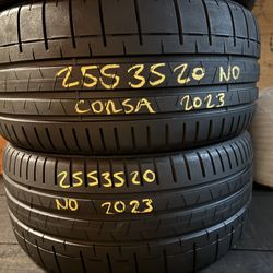 20” tires semi new pirelli 255/35/20 with free installation $250 both