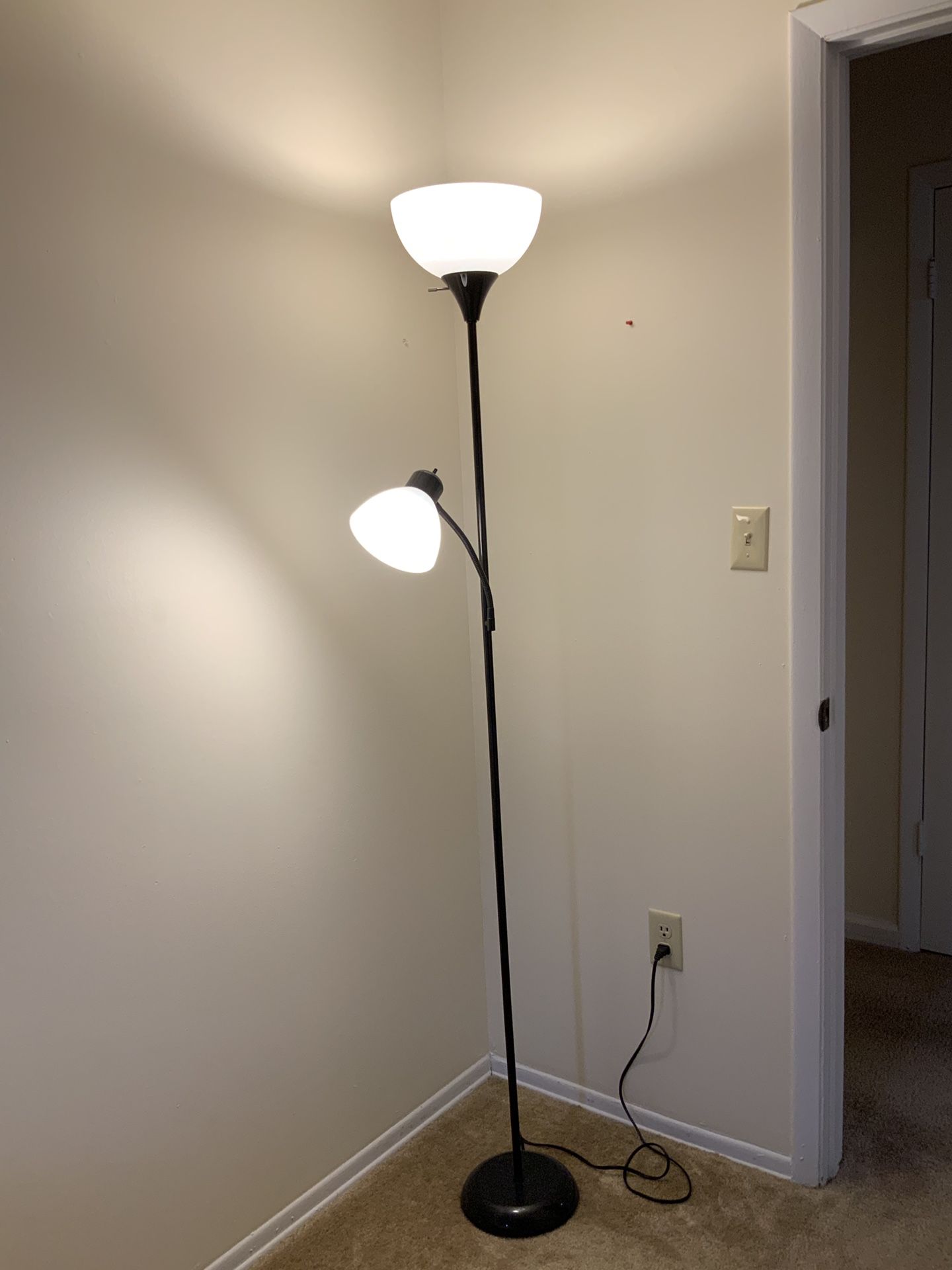 Floor lamp 72 inch with adjustable reading lamp