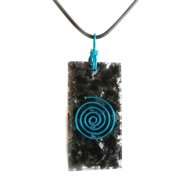 Men's women's black tourmaline hematite iron and copper orgonite necklace New