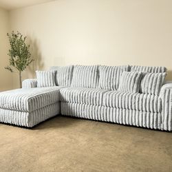 Brand New Ash 2-Piece Sectional with Chaise - Free Delivery