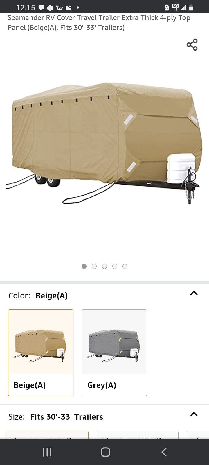 New RV Cover 30 - 34