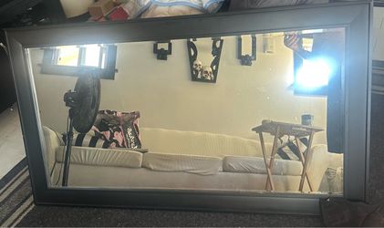 Large Wall Mirror with Black Frame
