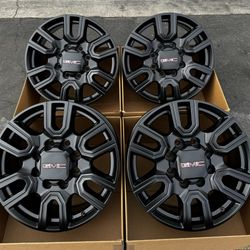 20” GMC AT4 2500 OEM Wheels Satin Black POWDER COAT EXCHANGE