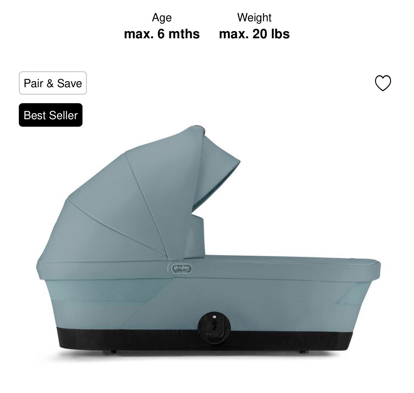 Cybex Gazelle S Cot, Sky Blue