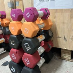 Pair of 5,8,10,12,15lb neoprene dumbbell SEE PICTURE