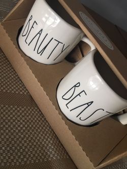 Beauty and beast Rae Dunn mugs