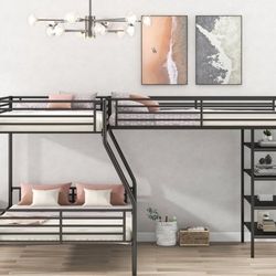 Double Twin Over Full Bunk Bed