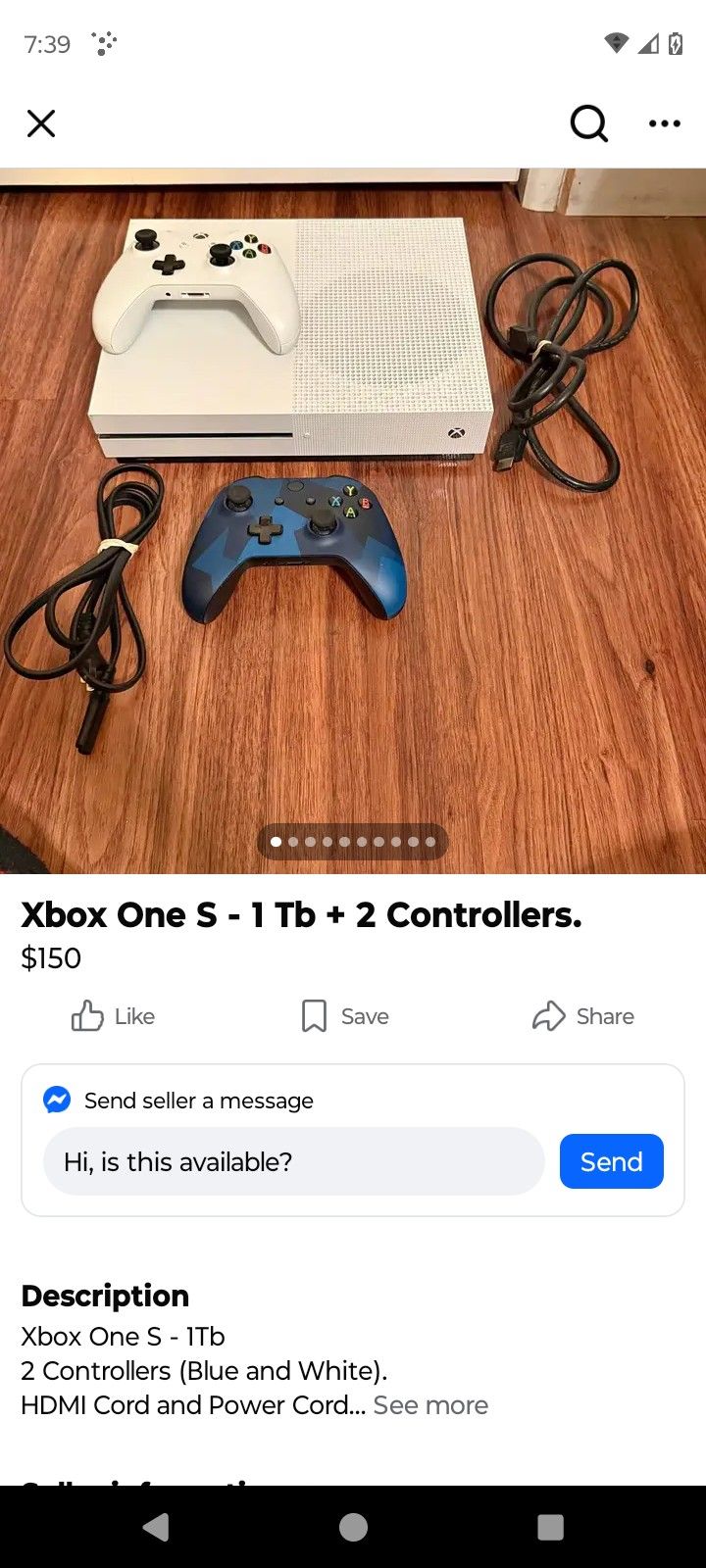 Xbox One S W/ Two Aftermarket Controllers And GTA 5 Premier Edition 