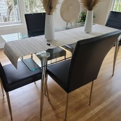 5pc Modern Black Dining Set 