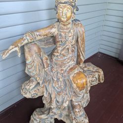 Resin Guanyin Statue Over 3 Feet Tall! Meditation Garden. 