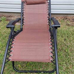 One Brown Folding Gravity Chair