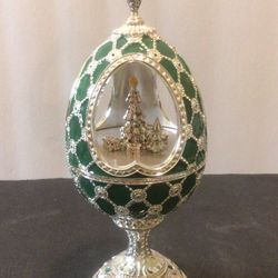 Vintage 9in Wallace Silver & Enamel Music Egg