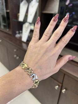 Bracelet Tri Color Gold 14k. Elephants