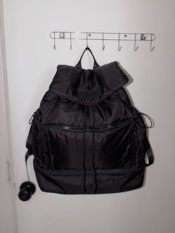 FOR SALE: Black Lightweight Nylon Drawstring Backpack