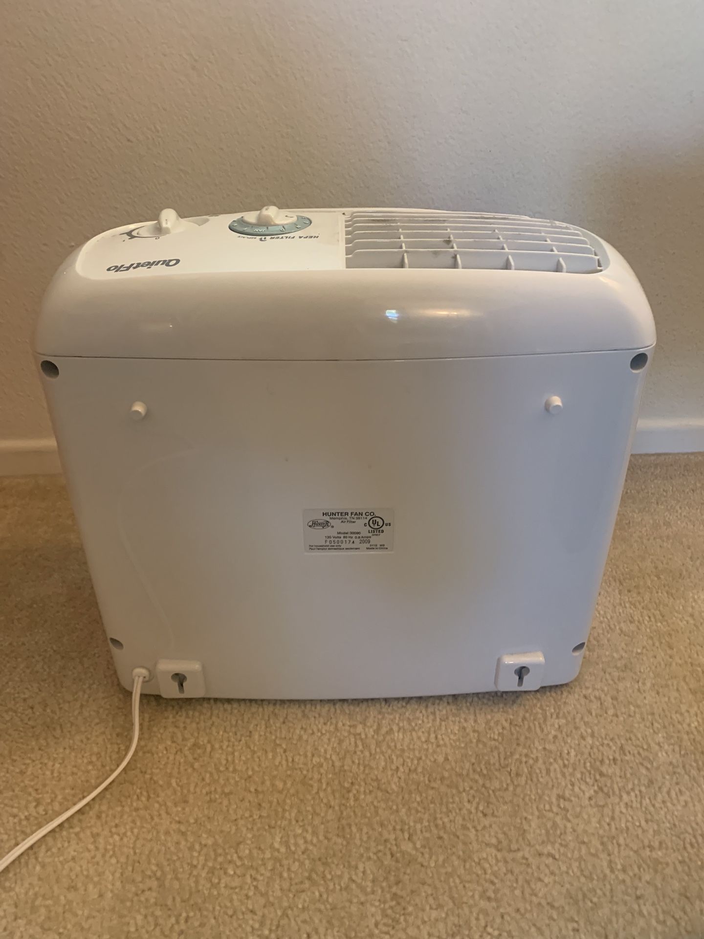 Hunter Quietflo HEPA air filter