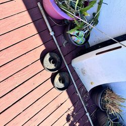 Olympic Bench Press Bar W/ (2) 25lb Weights