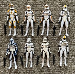 Star Wars The Clone Wars Animated Figure Lot 8 Figures
