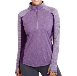 Danskin Purple Semi Fitted Front Zip Long Sleeve L