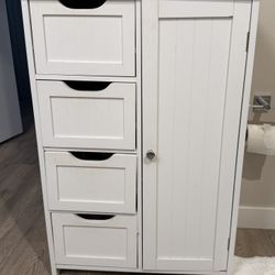 White Storage Cabinet for Bathroom 
