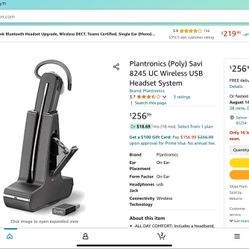 Plantronics (Poly) Savi 8245 UC Wireless USB Headset System