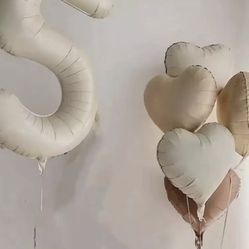 Beige Number 3 Balloon
