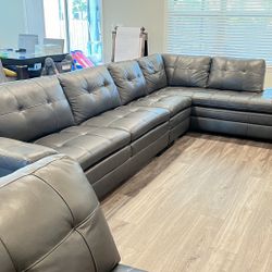 Gray Leather Sofa Sectional