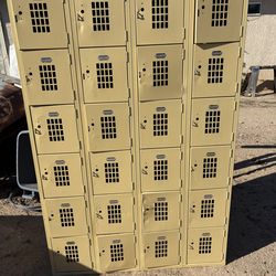 Two units of yellow 18 door lockers available