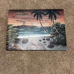 Beach Painting 29.5x22 Inches