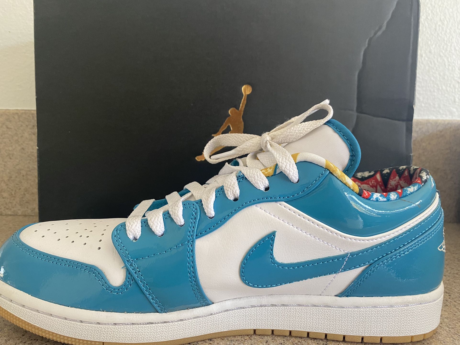 Jordon 1 Low Barcelona Cyber Teal