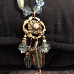 Blue Green Gold Necklace