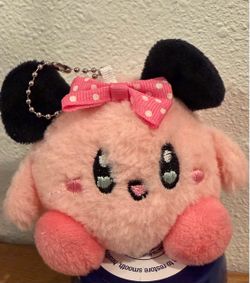 Kirby Minnie Mouse Plush Keychain