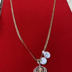 14k Gold Chain & Charm New 13.8 Grams