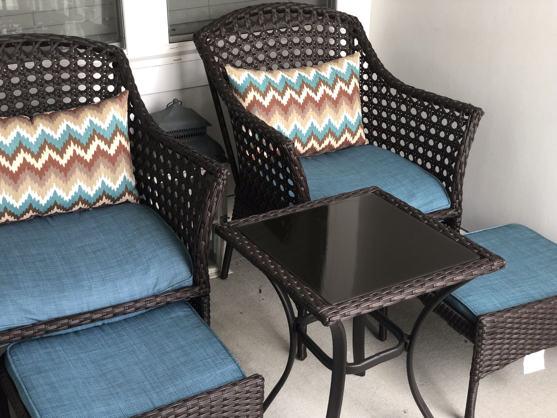 Backyard Classics Bainbridge 3-Piece Wicker Chair Set with Ottoman
