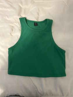 Green Sleeveless Crop Top 