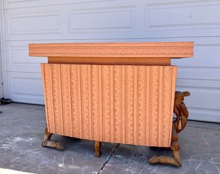 Vintage Turkish Hand-Carved Camel Bar Cabinet