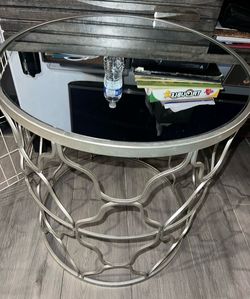 2 mirrored side tables good condition