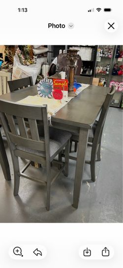 Counter height table + 4 chairs