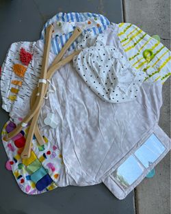 Lovevery play gym and polka dot canopy