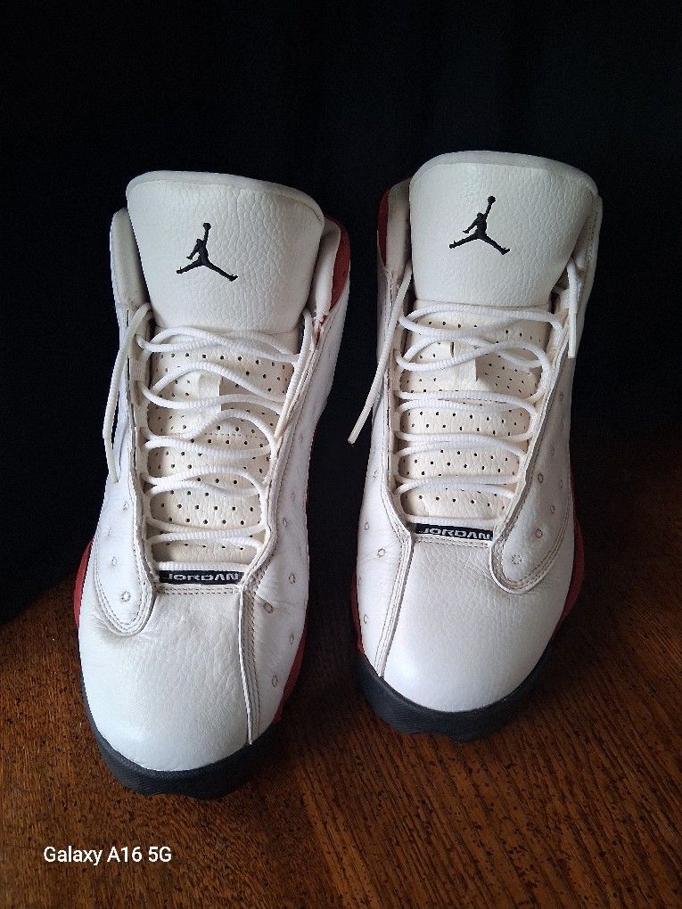 JORDANS Retro 13's Cherry red And White