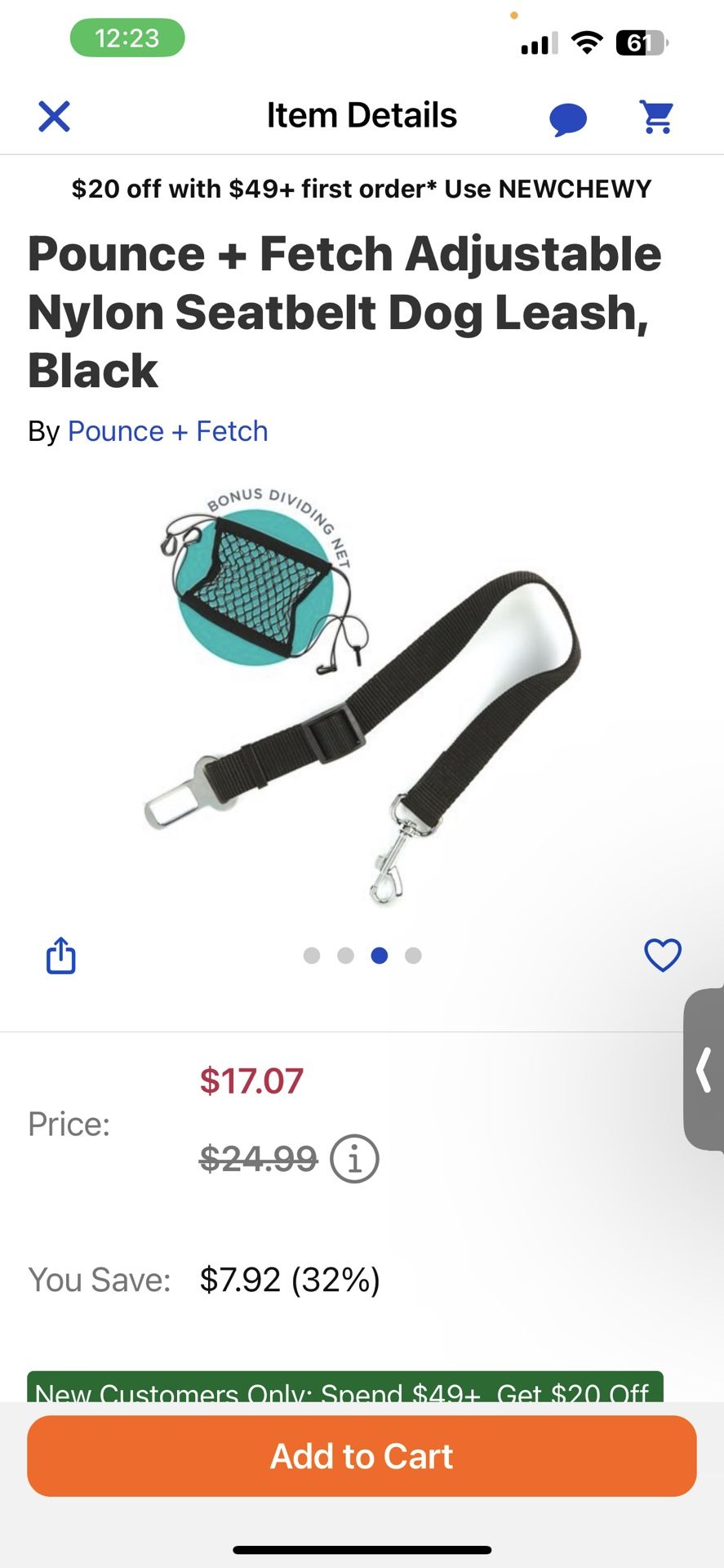 Seatbelt Dog Leash + Seat Divider