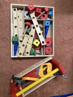 Melissa And Doug Construction Building In A box With Take Along Took Set