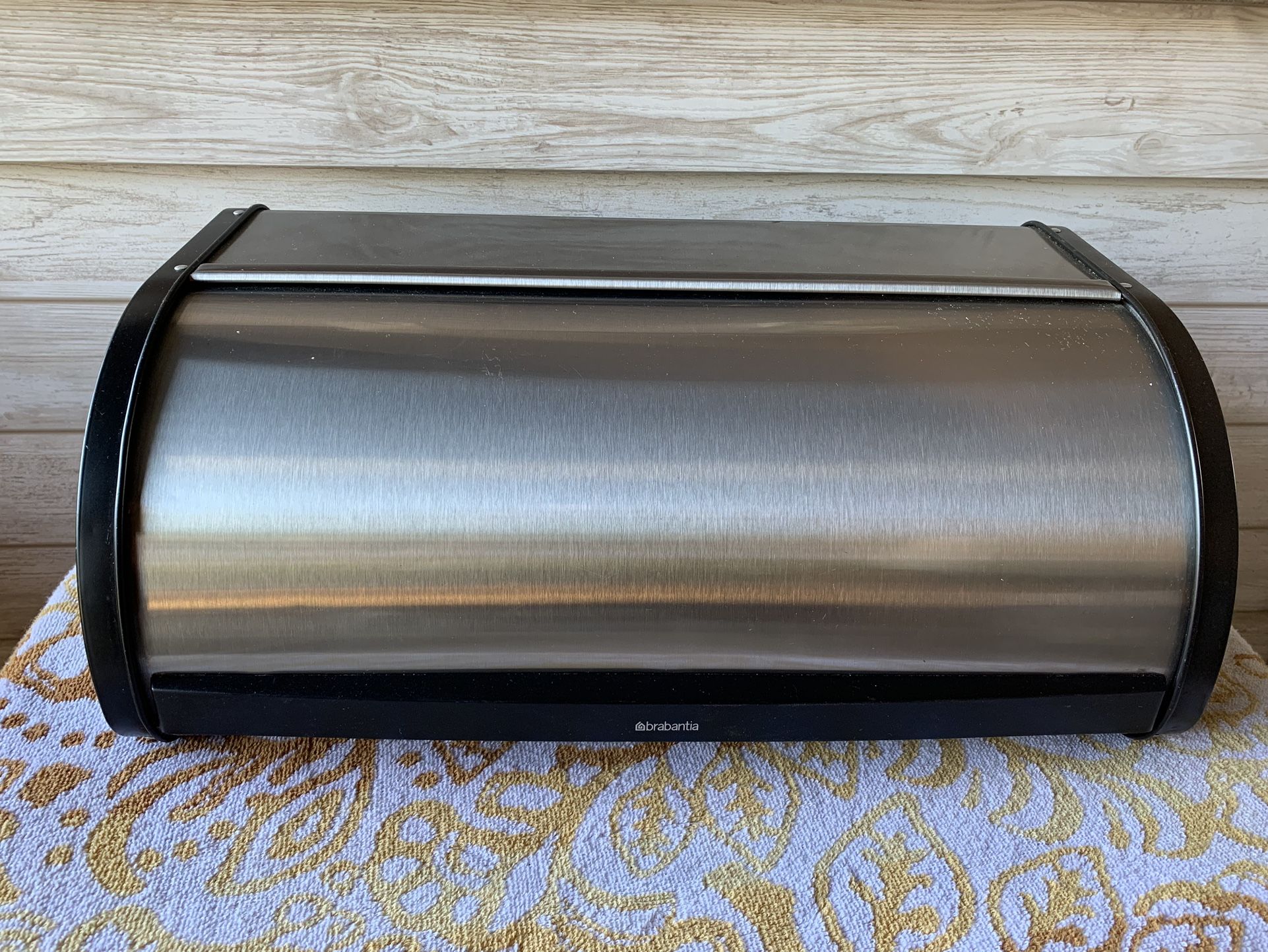 Brabantia Roll Top Bread Bin Matt Steel Fingerprint Proof Large Front Opening