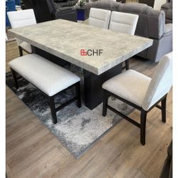 6 Piece Modern Dining Table Set  