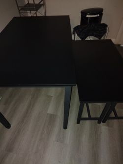 Kitchen Table And Two Bench Seats