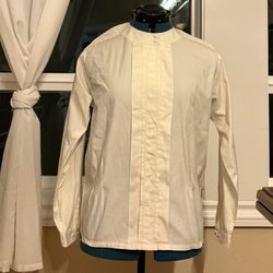 Women’s Size 10 White Button Up Shirt - Cotton Blend - Lands’ End